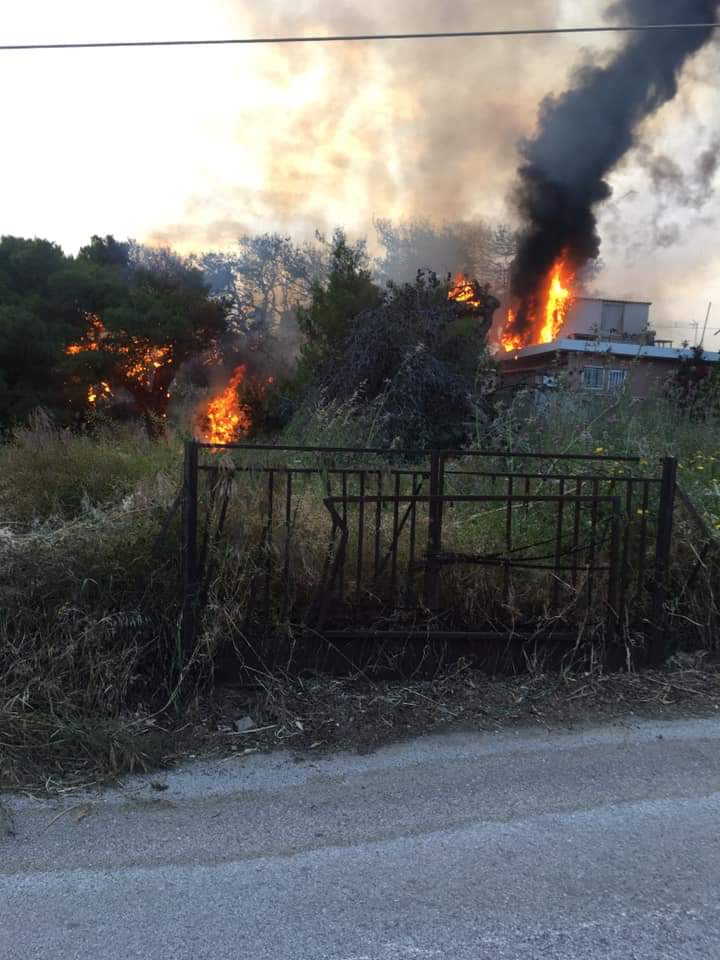 Αγία Κυριακή: Εκδηλώθηκε πυρκαγιά σε οικοπεδική έκταση με χόρτα